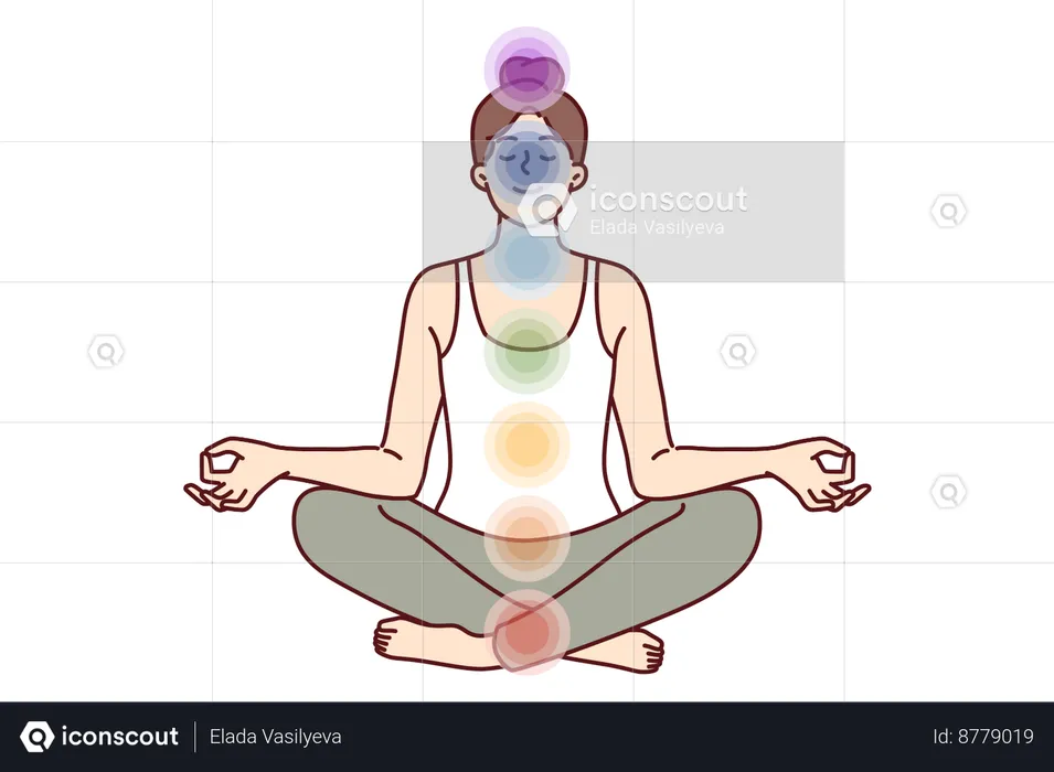 Woman is meditating  Illustration