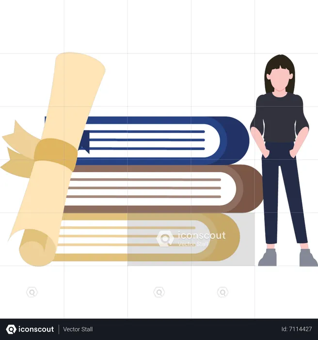Woman is pursuing a law degree  Illustration