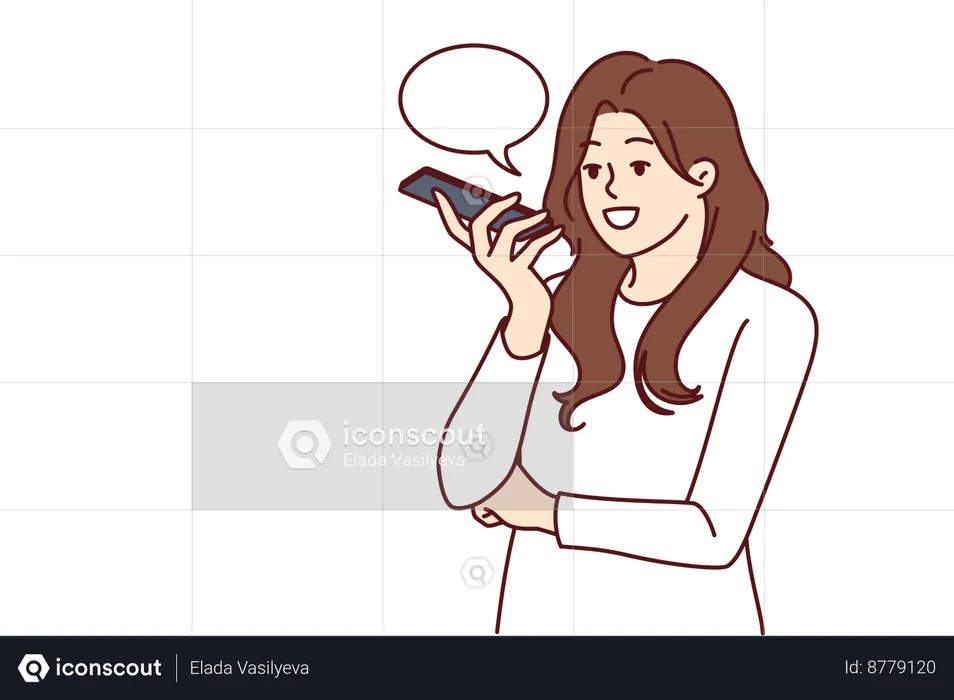 Woman is recording audio  Illustration
