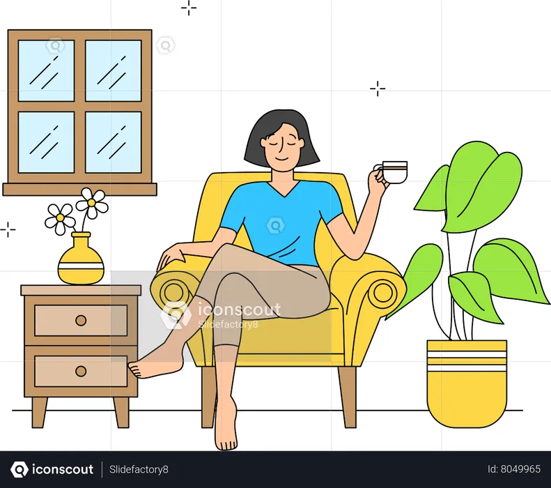 Woman is relaxing  Illustration