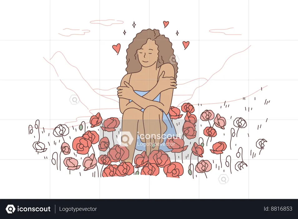 Woman is relaxing after body spa  Illustration