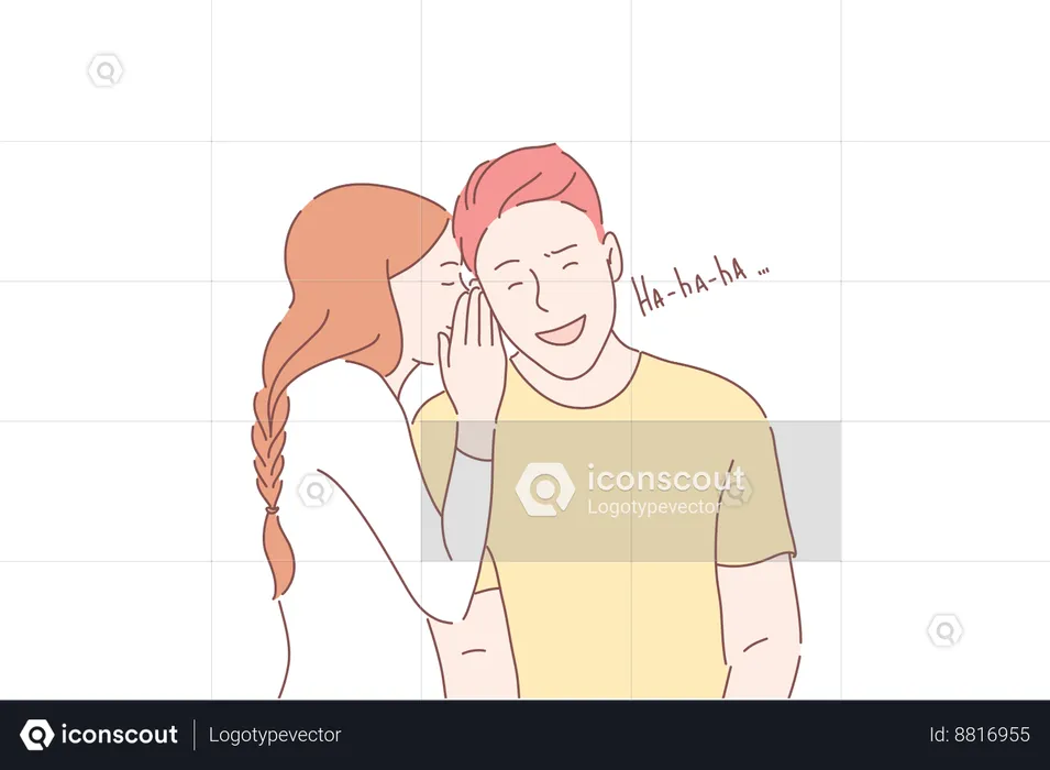 Woman is sharing secret with her husband  Illustration