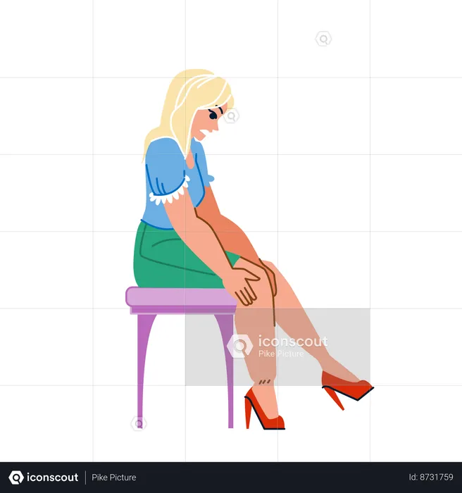 Woman is suffering from leg injury  Illustration