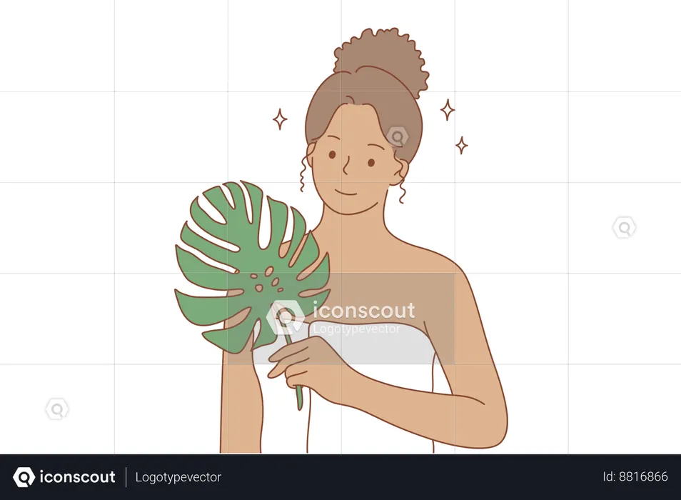 Woman is taking body massage  Illustration