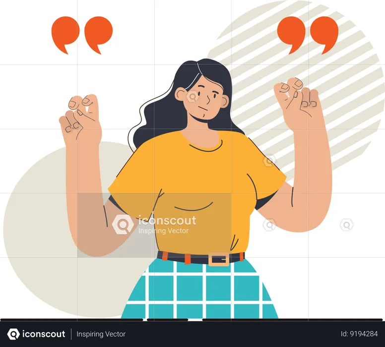 Woman is talking about verbal communication  Illustration