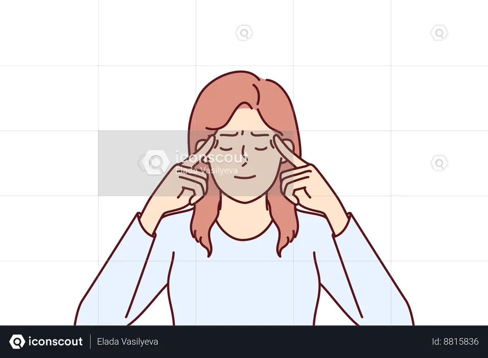 Woman is thinking deeply  Illustration