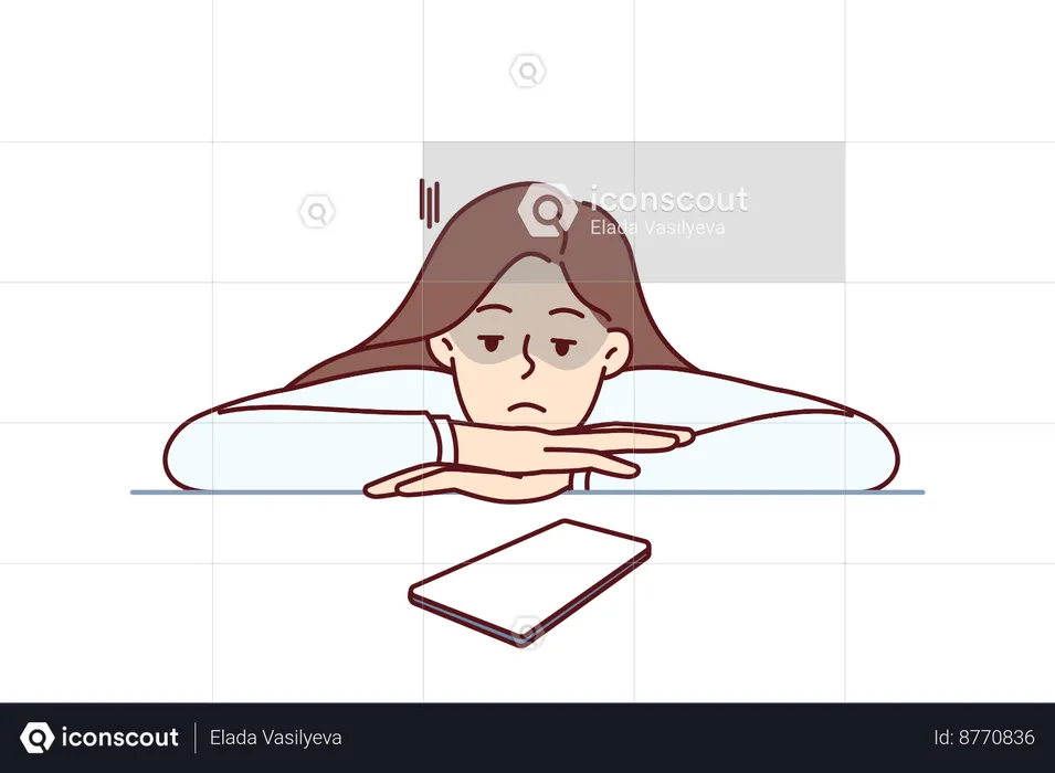 Woman is waiting for call  Illustration