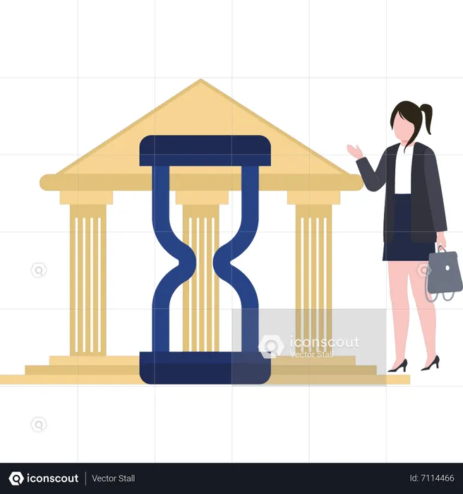 Woman is watching the court time  Illustration
