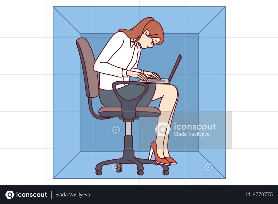 Woman is working from home  Illustration