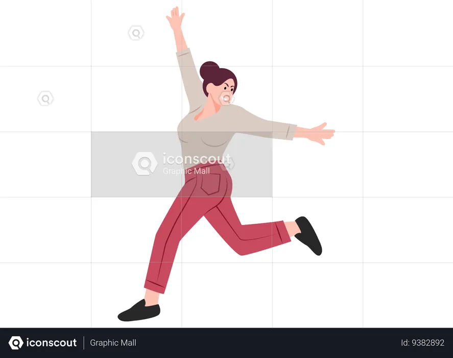 Woman Jumping  Illustration