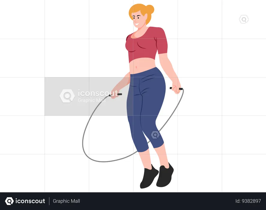 Woman Jumping Rope  Illustration