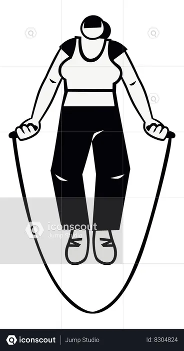 Woman jumping with rope  Illustration
