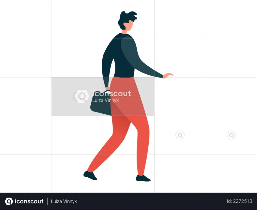 Woman lawyer walking with briefcase  Illustration