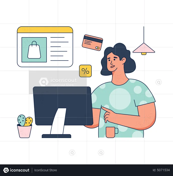 Woman listing product on e-commerce platform  Illustration