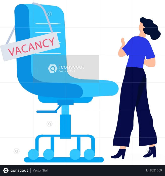 Woman looking for  job vacancy  Illustration