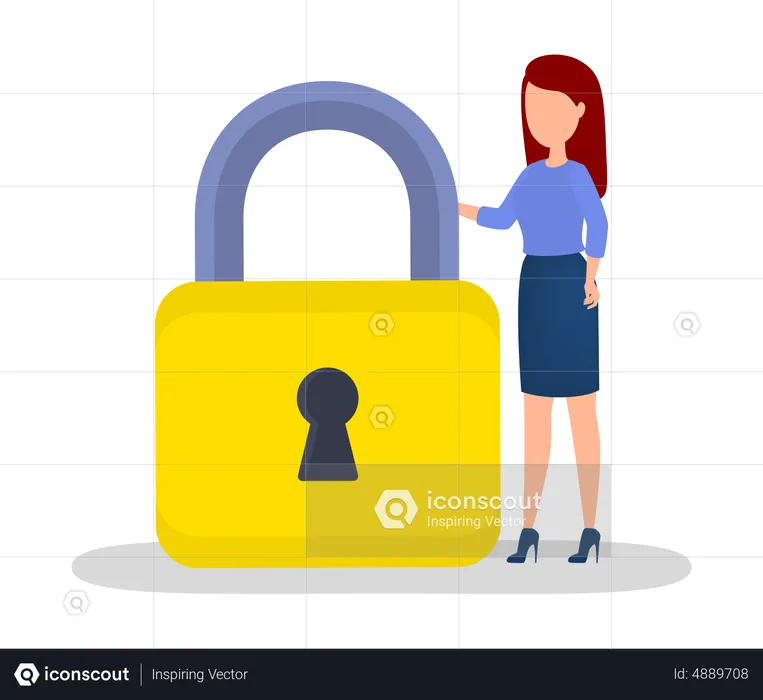 Woman looking for personal privacy  Illustration