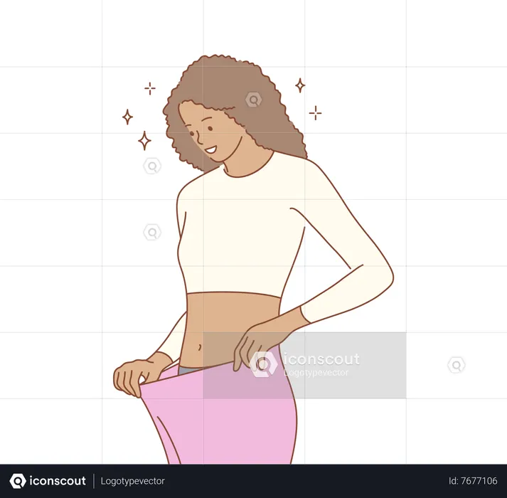 Woman lose weight  Illustration