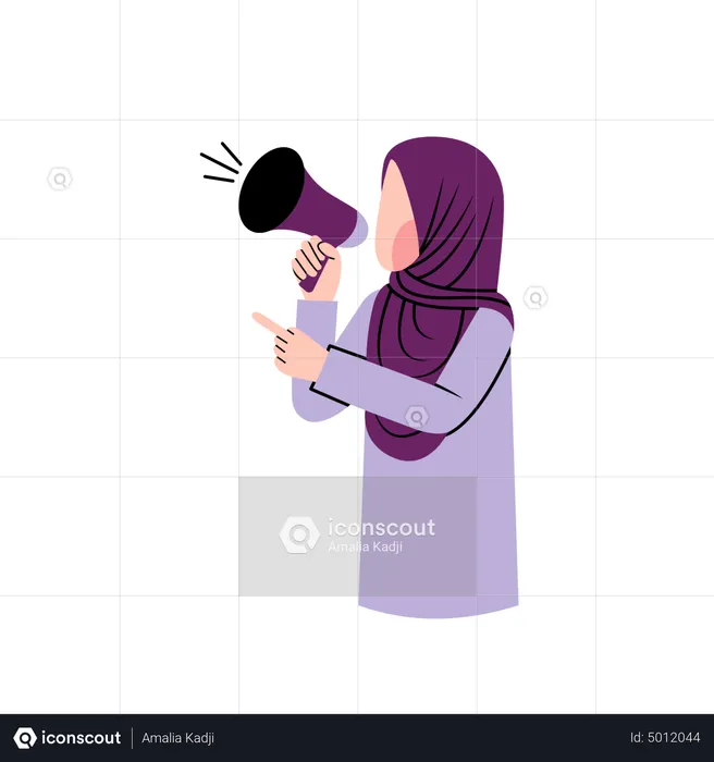 Woman make announcement  Illustration