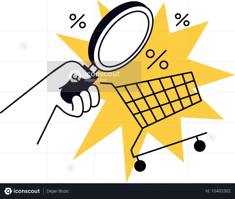 Woman making online purchases  Illustration