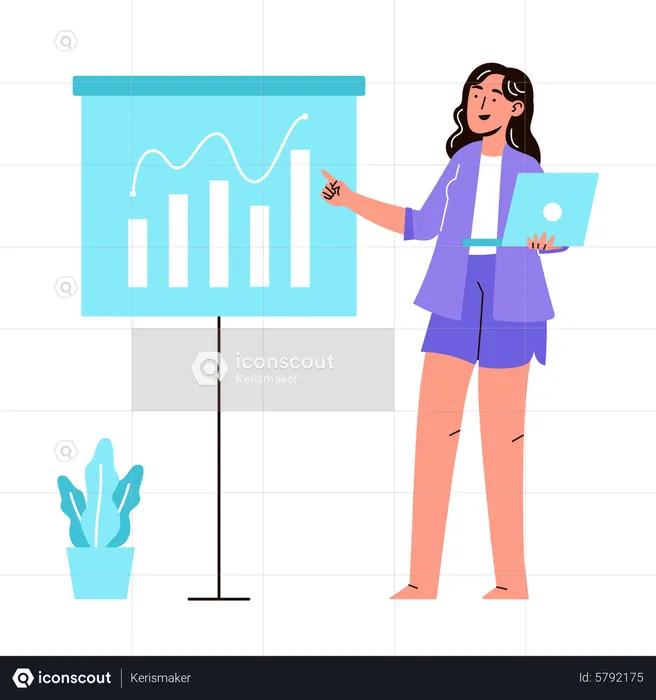 Woman making presentation  Illustration