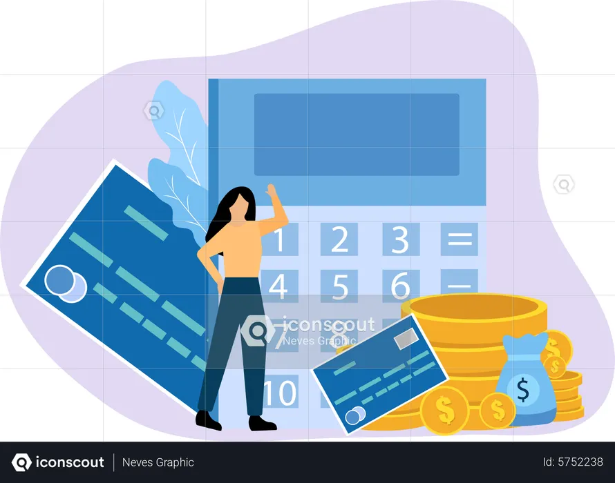 Woman managing finances  Illustration