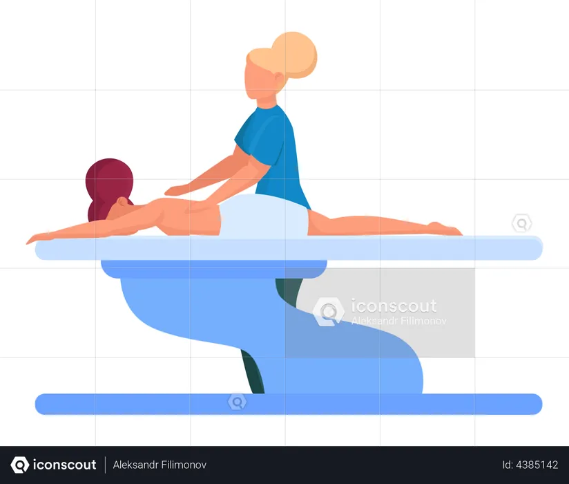 Woman massaging client  Illustration