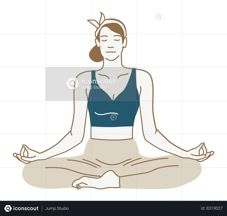 Woman Meditating  Illustration