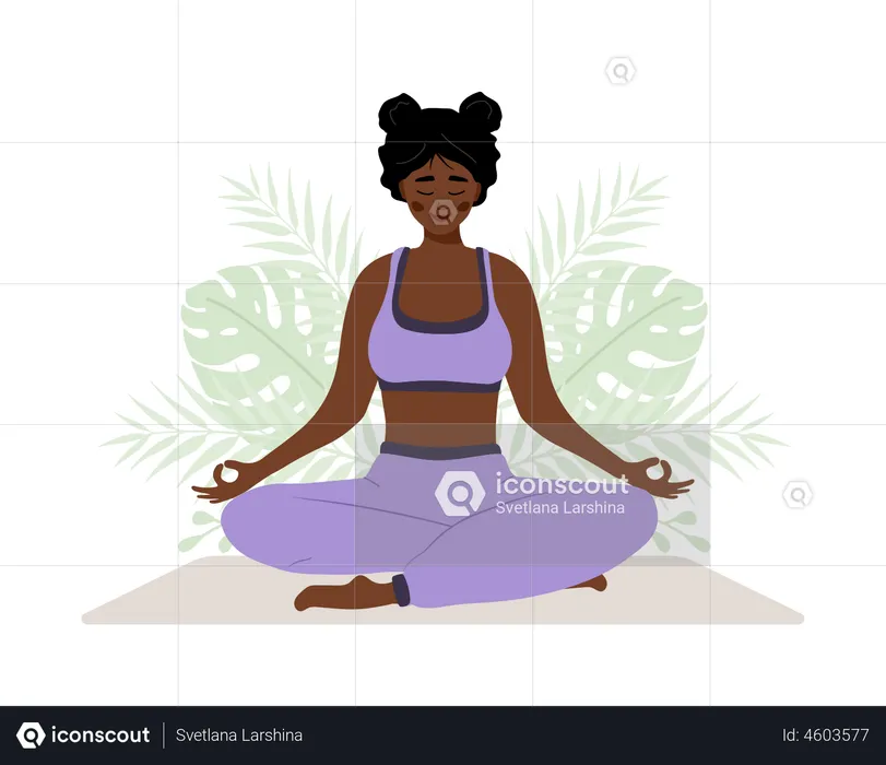 Woman meditating  Illustration