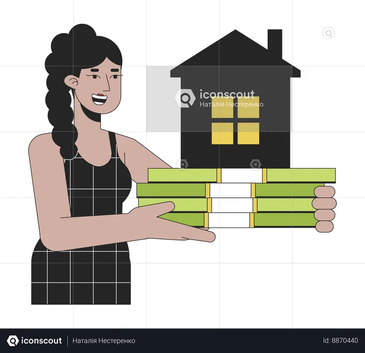 Woman Mortgage for real estate  Illustration