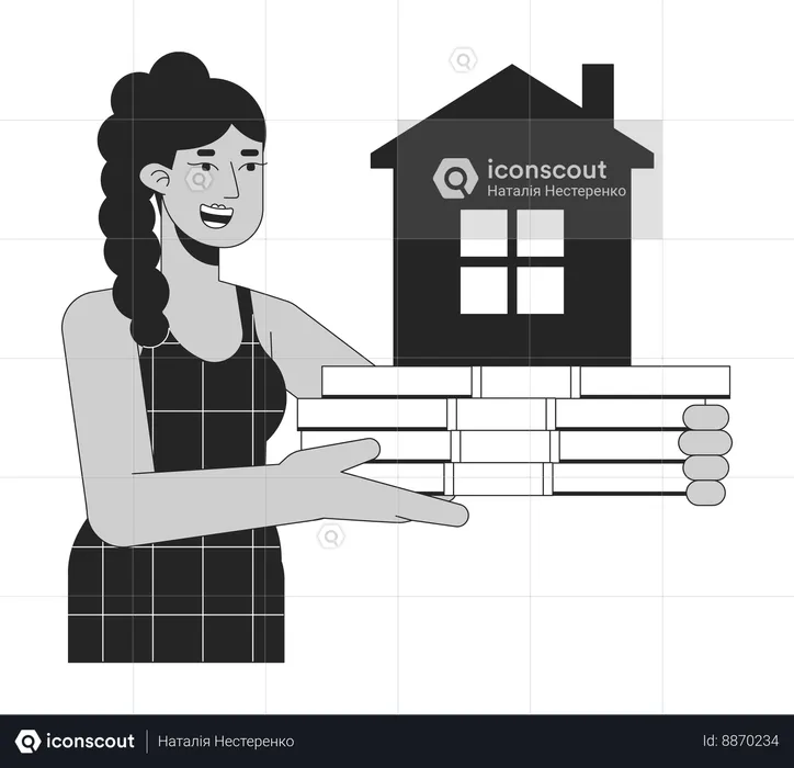 Woman Mortgage for real estate  Illustration