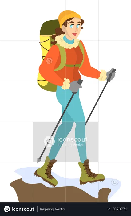 Woman mountain climber  Illustration