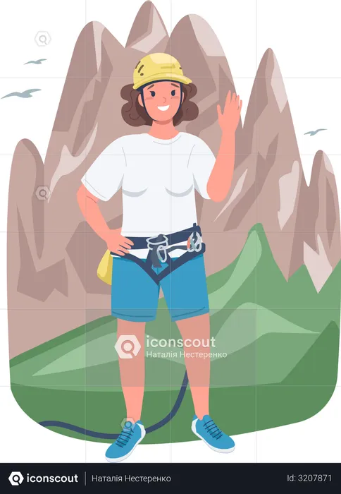 Woman mountaineer  Illustration