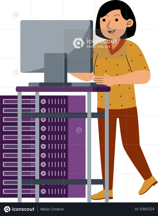 Woman Network Engineer  Illustration