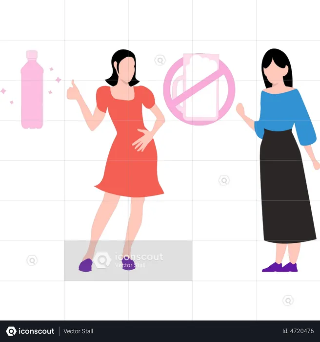 Woman not allowed to drink champagne during pregnancy  Illustration