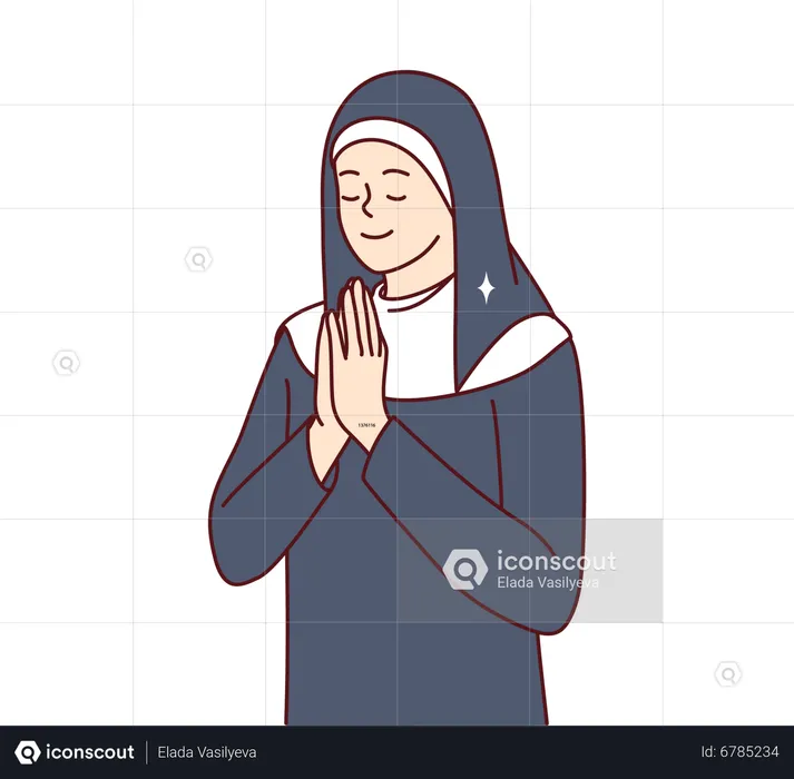 Woman nun  Illustration