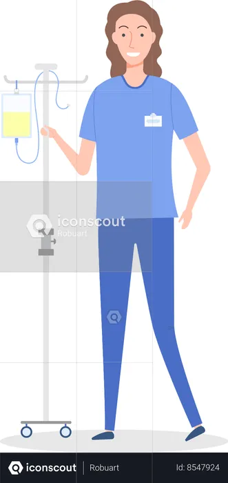 Woman nurse wearing medical suit  Illustration