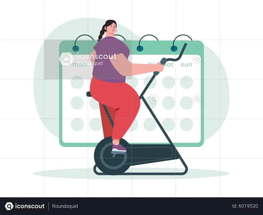 Woman on a fitness workout regime  Illustration
