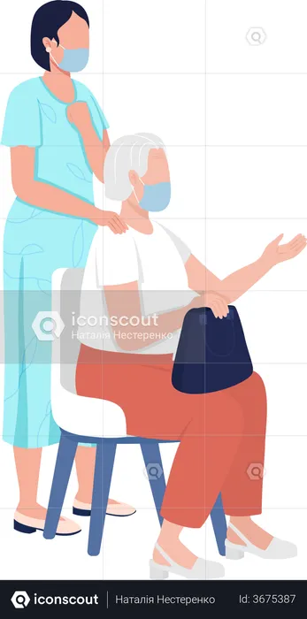 Woman on doctor visit  Illustration