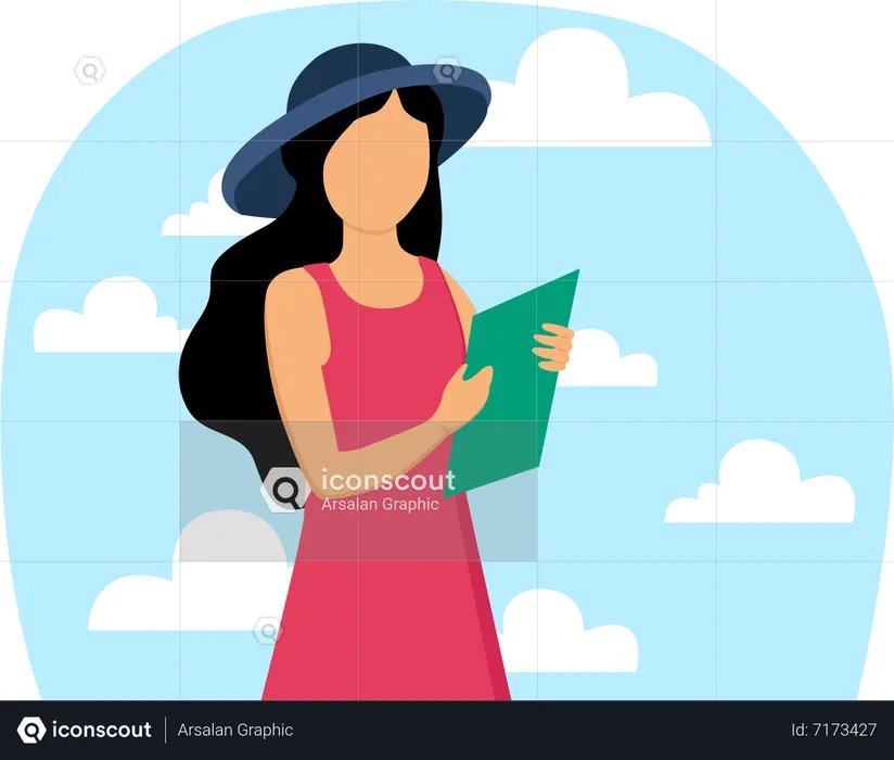 Woman on vacation  Illustration