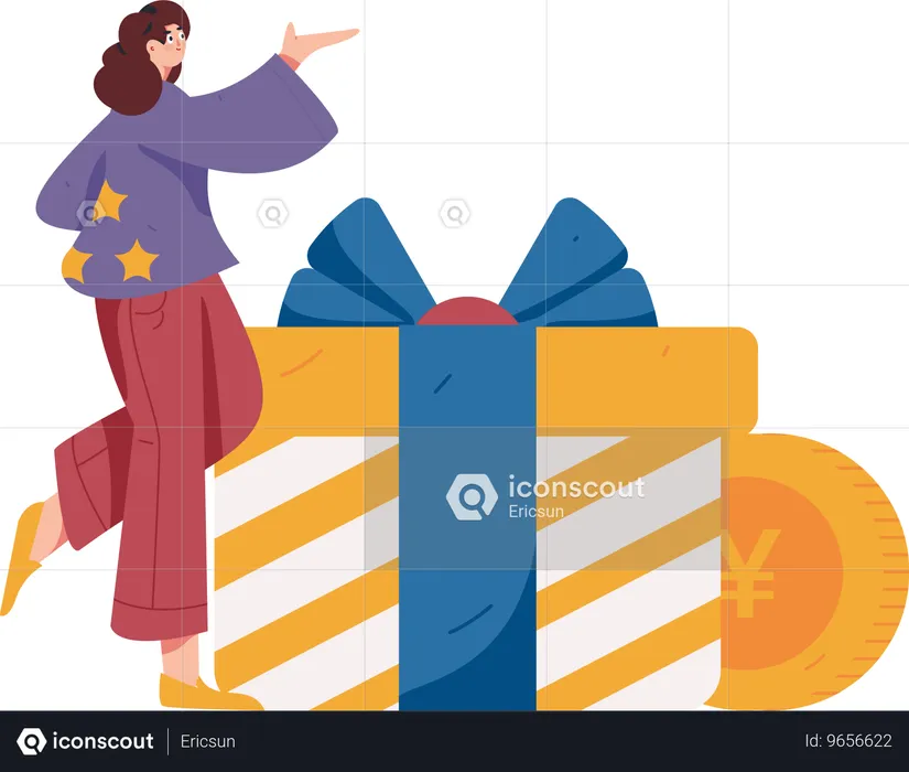 Woman payment via cash  Illustration