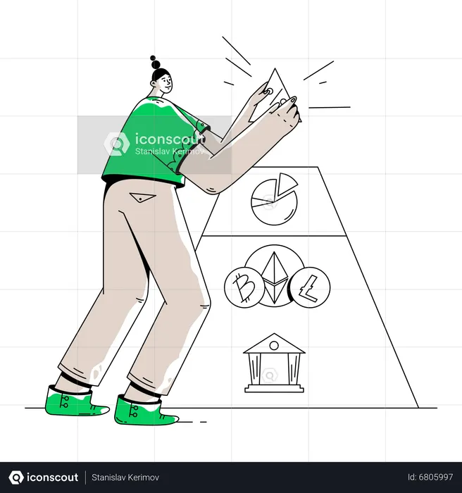 Woman Planning A Deposit Strategy  Illustration