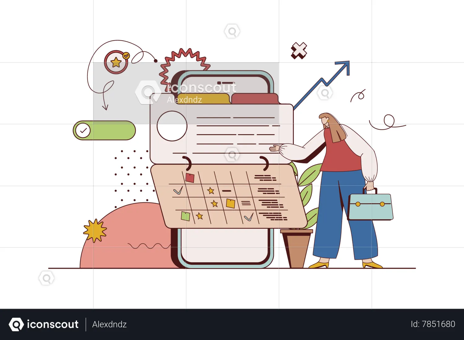 Best Woman planning daily tasks and workflow using calendar and