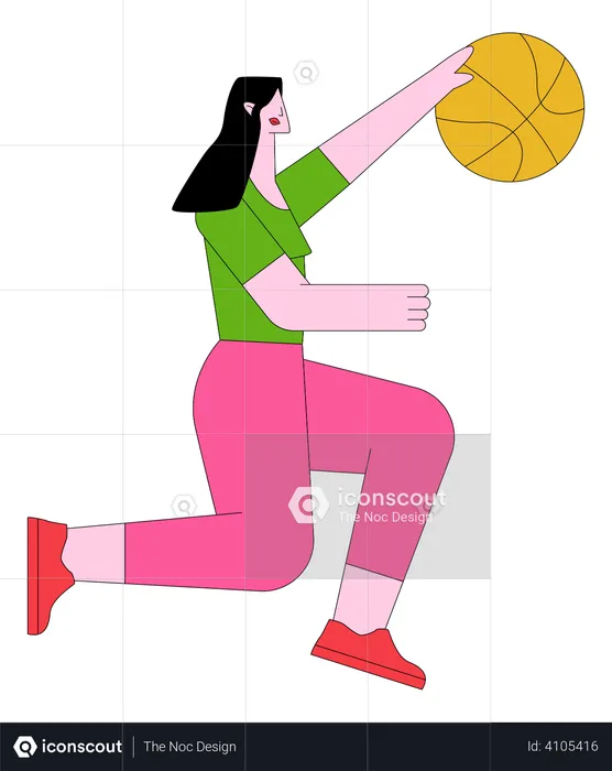Woman playing Basketball  Illustration