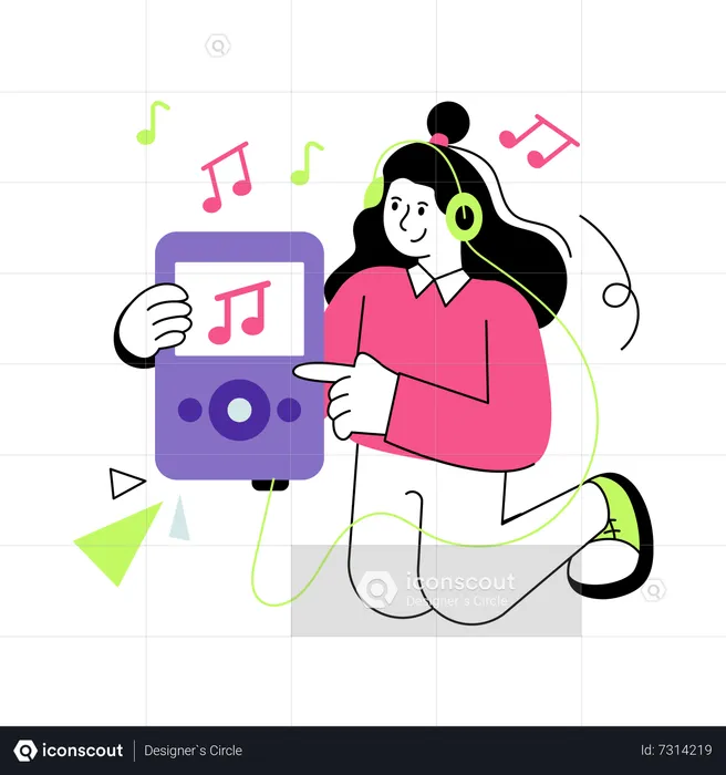 Woman playing music  Illustration