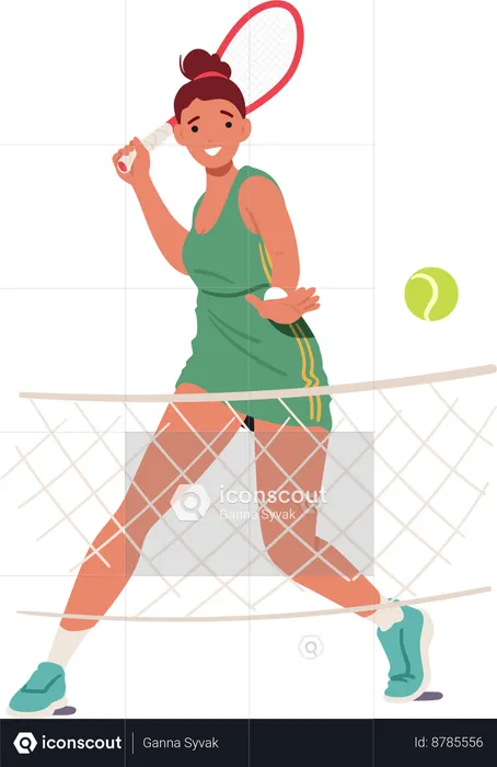 Woman playing table tennis  Illustration