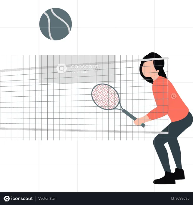 Woman playing tennis  Illustration