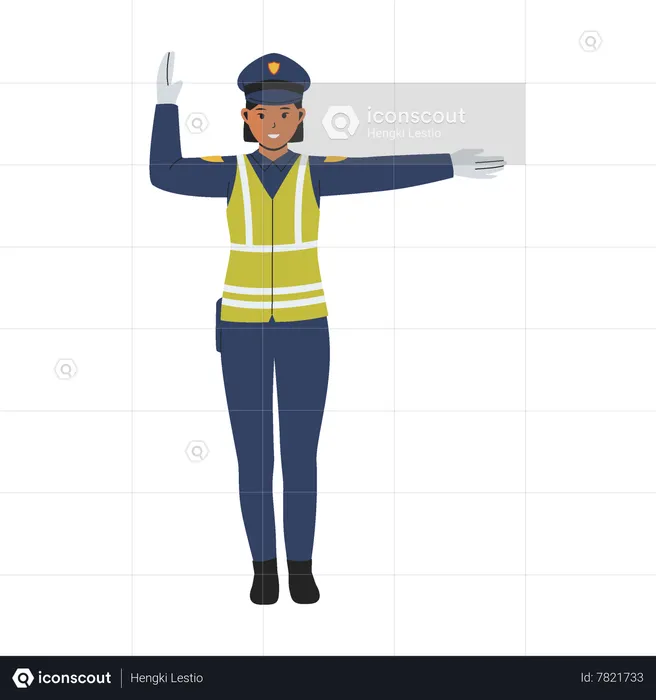 Woman police officer  Illustration