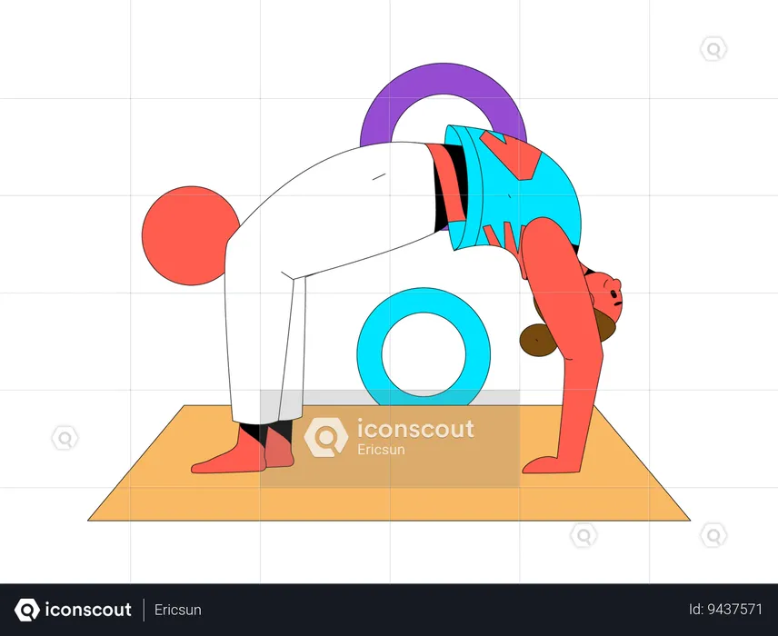 Woman practices yoga everyday  Illustration