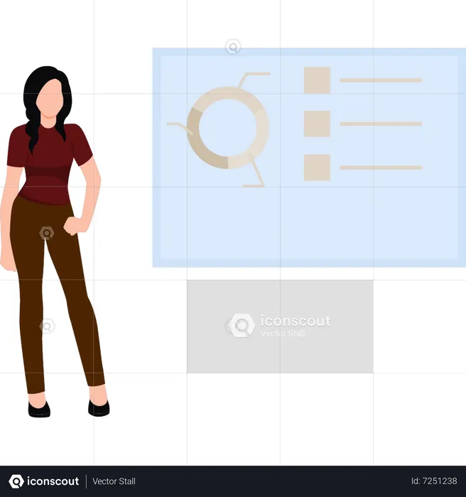 Woman presenting analysis report  Illustration