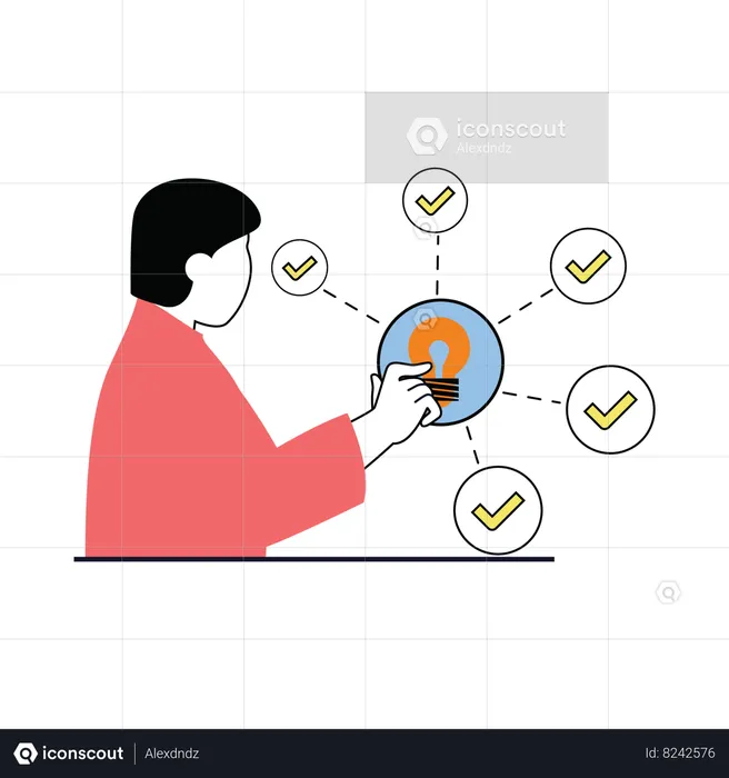 Woman presenting idea  Illustration